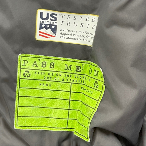 Spyder Leader Kids Ski Puffer Jacket - Gray, Blue, and Neon Yellow size 20 - Picture 14 of 14